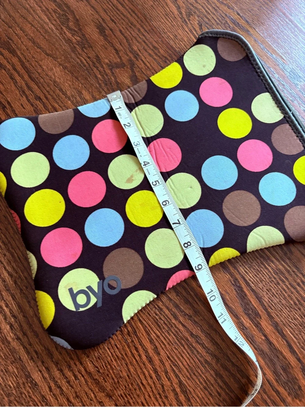 BYO Colorful Polka Dot Brown Neoprene Laptop Sleeve